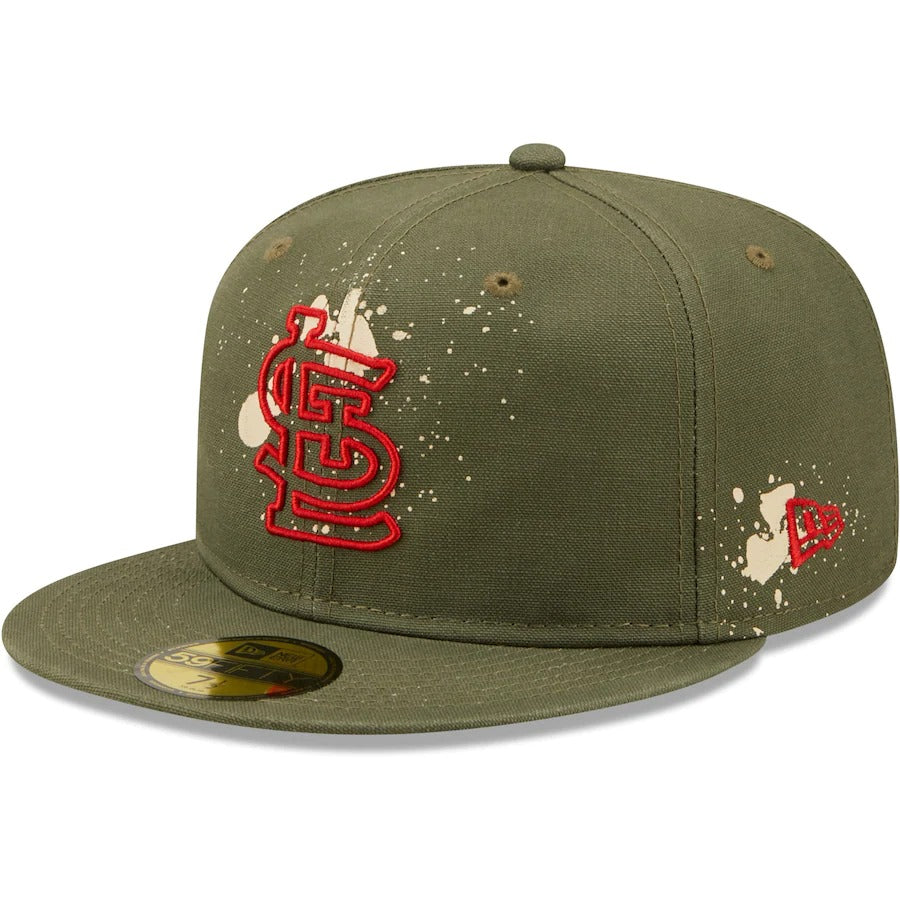 New Era St. Louis Cardinals Olive Splatter 59FIFTY Fitted Hat