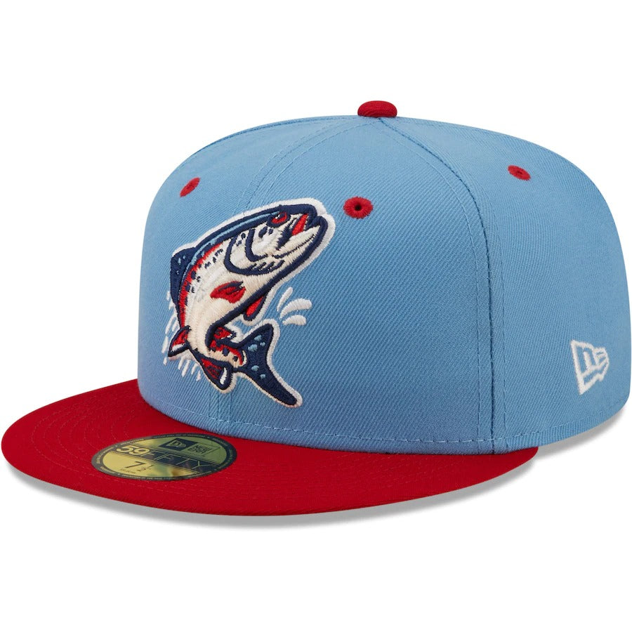 New Era Spokane Indians Light Blue Alternate Authentic Collection 59FIFTY Fitted Hat