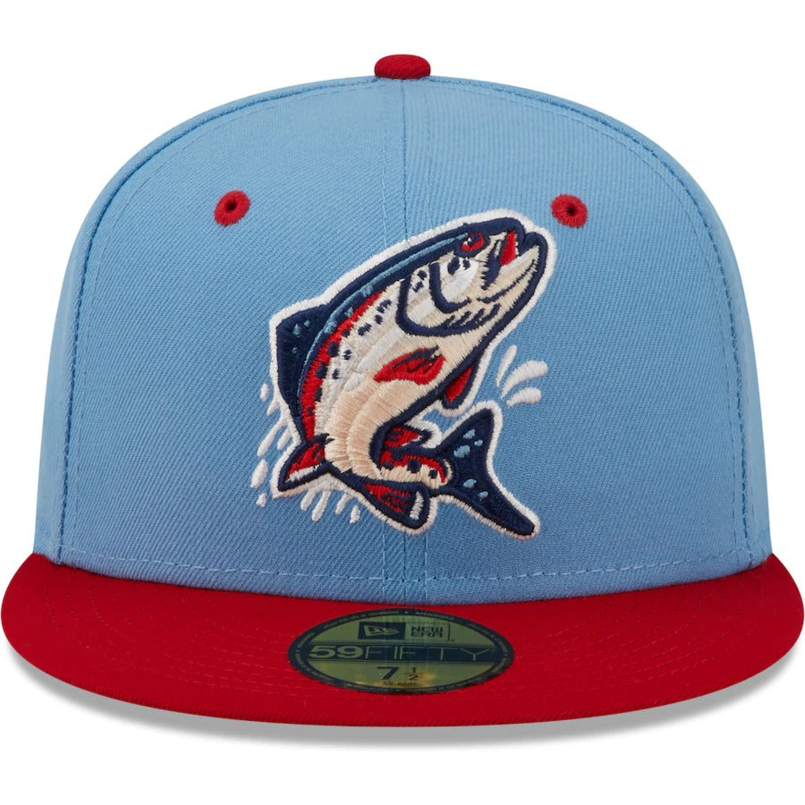 New Era Spokane Indians Light Blue Alternate Authentic Collection 59FIFTY Fitted Hat