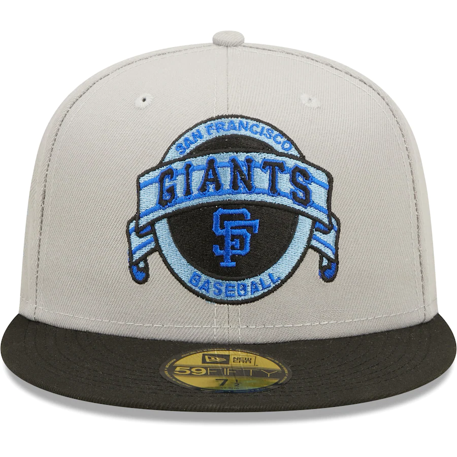 New Era San Francisco Giants 25th Anniversary Gray/Black Blue Undervisor 2022 59FIFTY Fitted Hat