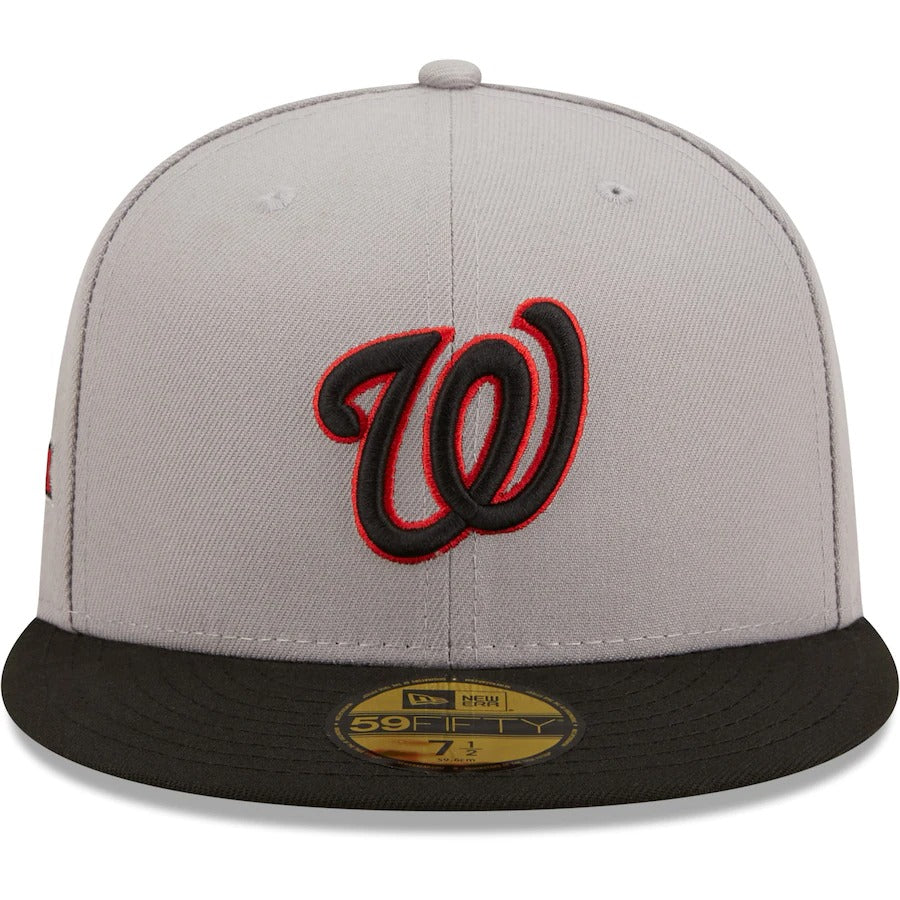 New Era Washington Nationals Gray/Black 10th Anniversary Red Undervisor 59FIFTY Fitted Hat