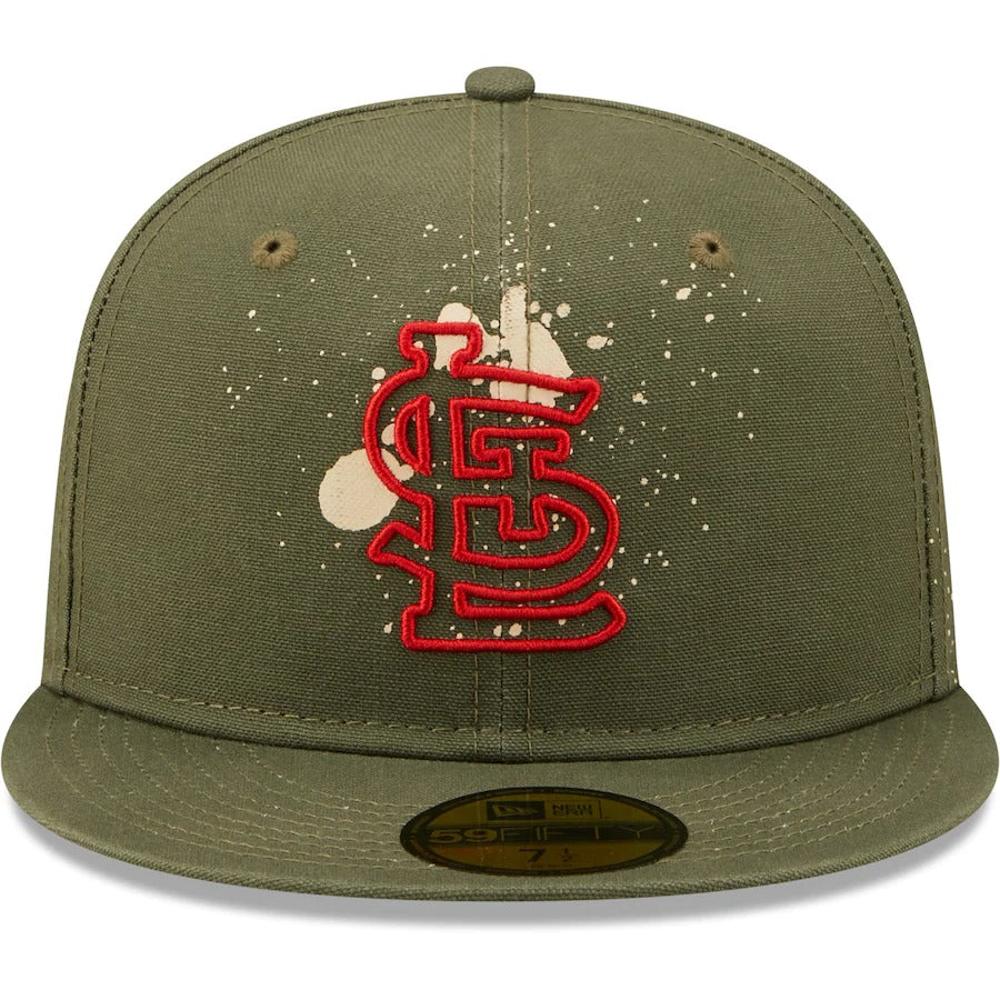 New Era St. Louis Cardinals Olive Splatter 59FIFTY Fitted Hat