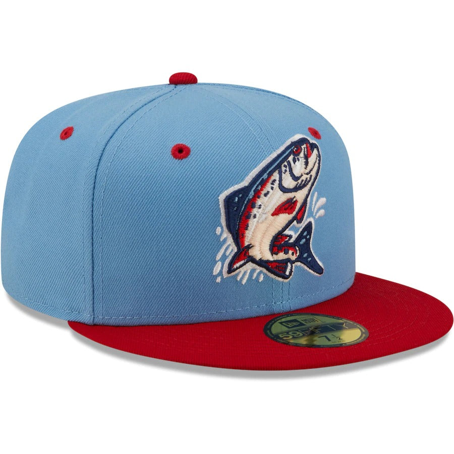 New Era Spokane Indians Light Blue Alternate Authentic Collection 59FIFTY Fitted Hat