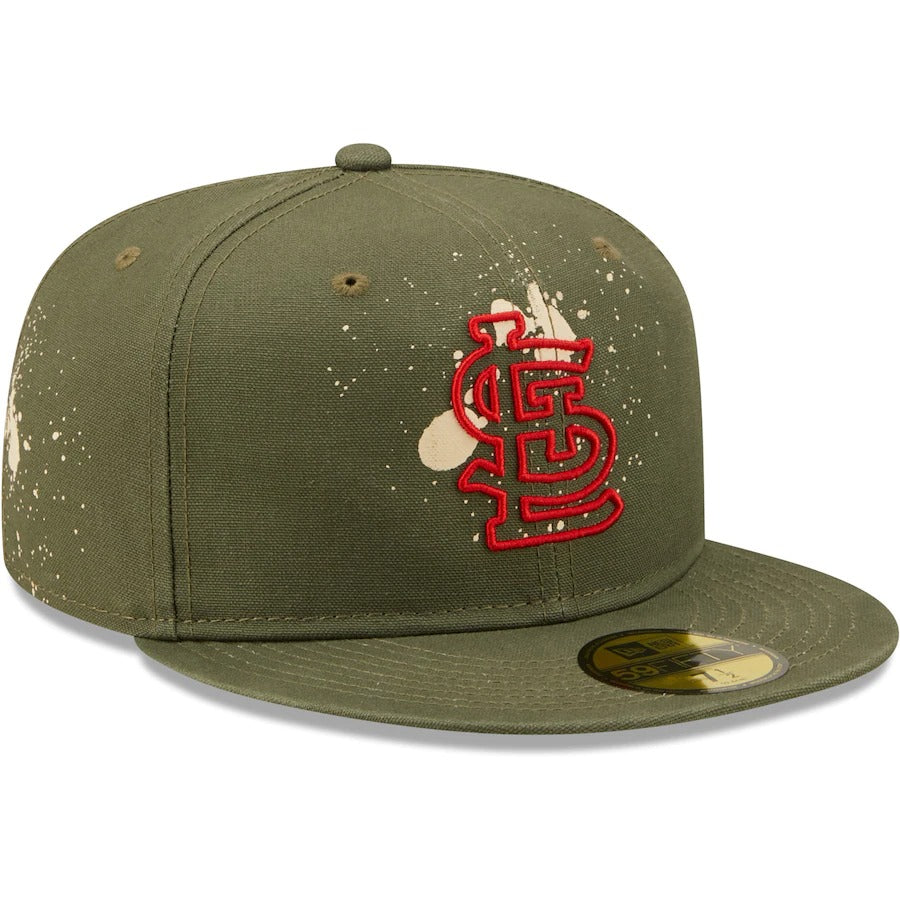 New Era St. Louis Cardinals Olive Splatter 59FIFTY Fitted Hat