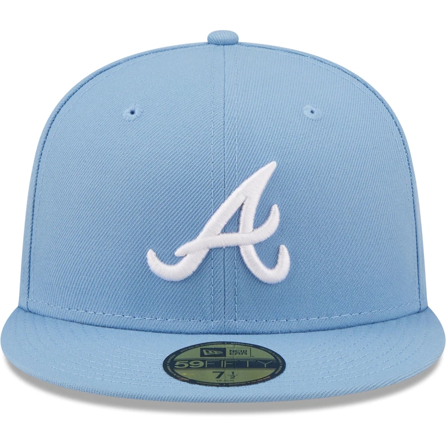 New Era Atlanta Braves Sky Blue Logo White 59FIFTY Fitted Hat