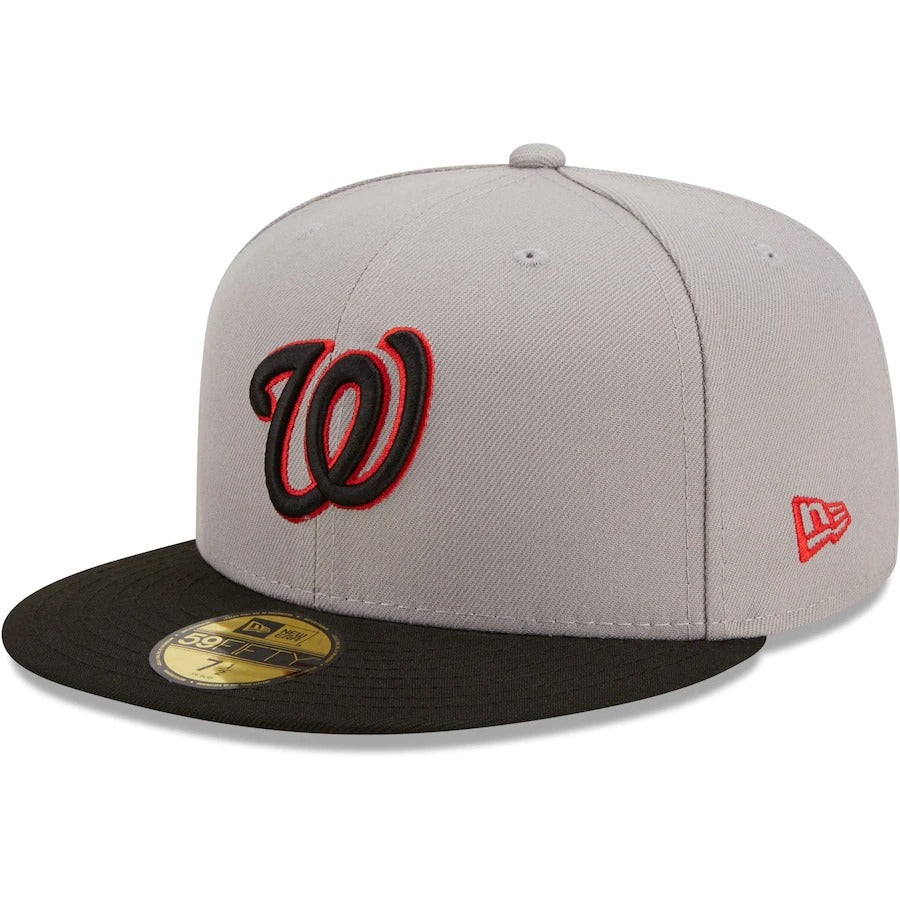 New Era Washington Nationals Gray/Black 10th Anniversary Red Undervisor 59FIFTY Fitted Hat