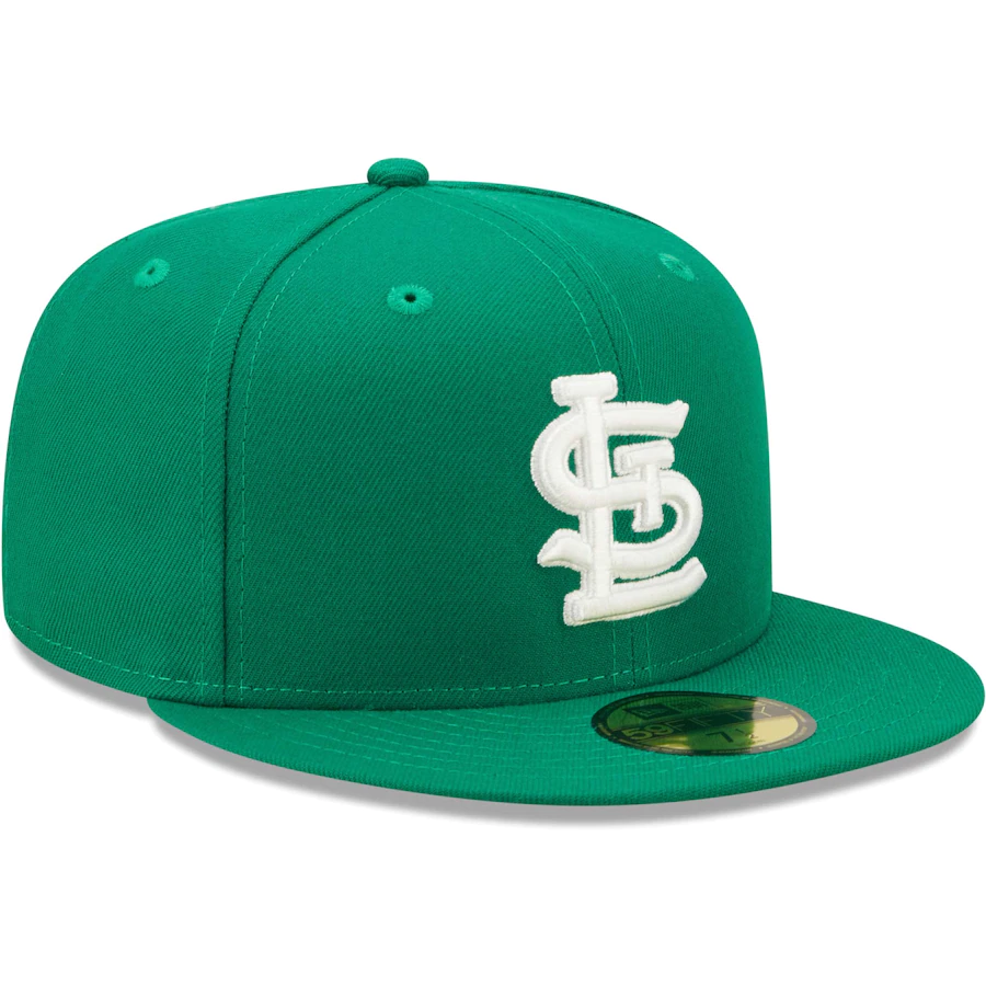 New Era St. Louis Cardinals Kelly Green Logo White 59FIFTY Fitted Hat