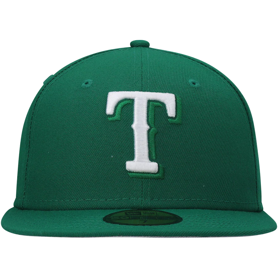 New Era Texas Rangers Kelly Green Logo White 59FIFTY Fitted Hat