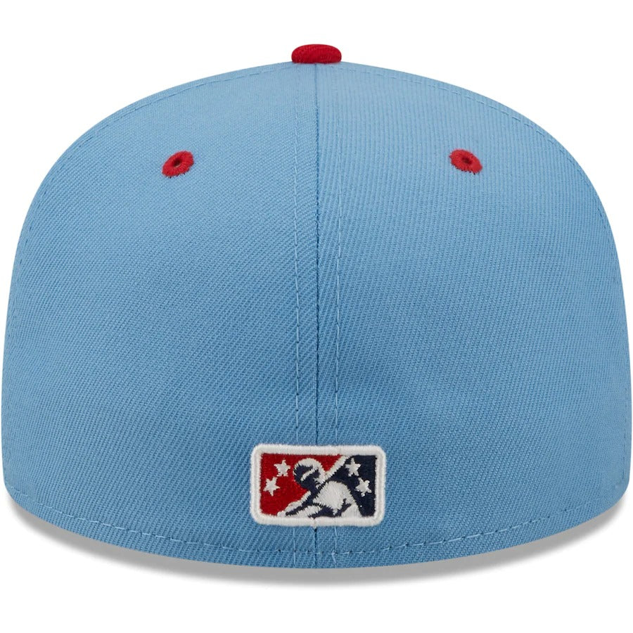 New Era Spokane Indians Light Blue Alternate Authentic Collection 59FIFTY Fitted Hat