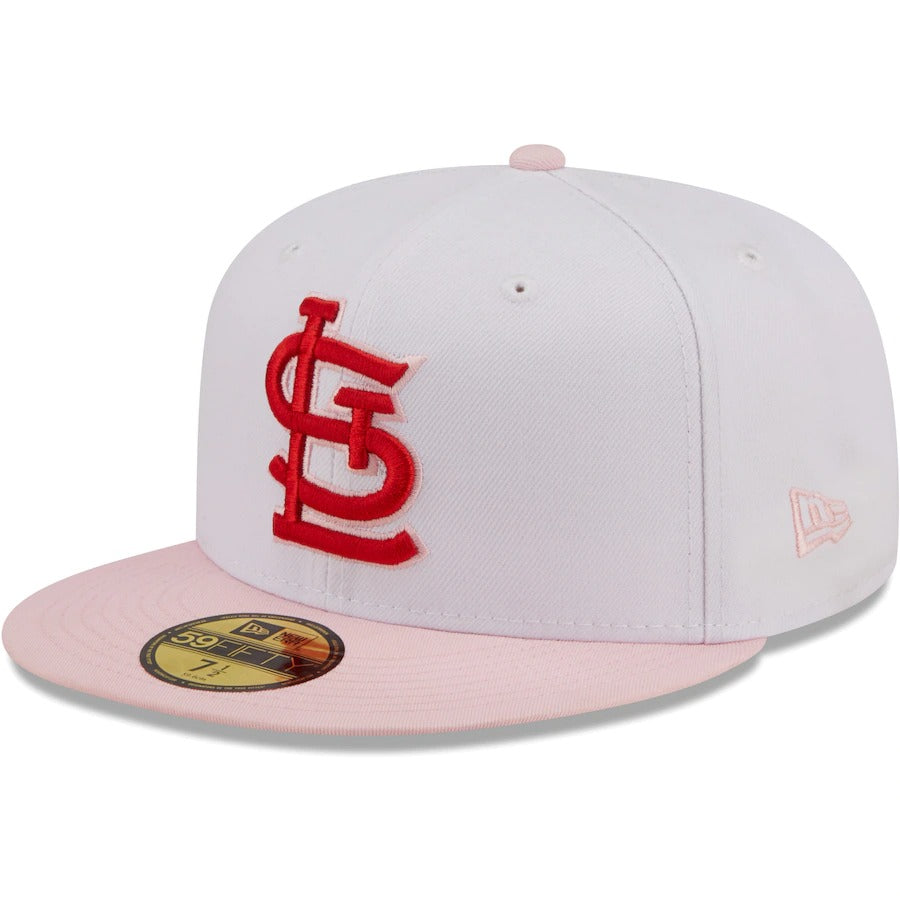 New Era St. Louis Cardinals White/Pink Scarlet Undervisor 59FIFTY Fitted Hat