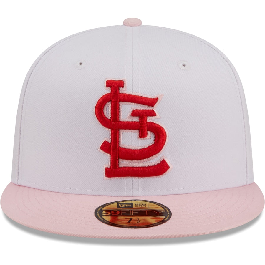 New Era St. Louis Cardinals White/Pink Scarlet Undervisor 59FIFTY Fitted Hat