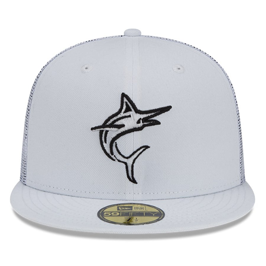 New Era Miami Marlins White 2022 Batting Practice 59FIFTY Fitted Hat