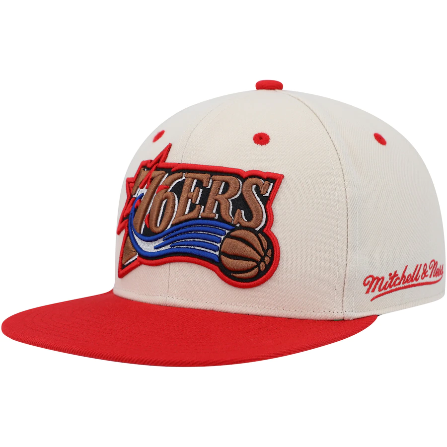 Mitchell & Ness Philadelphia 76ers Cream 2002 All-Star Game Hardwood Classics Fitted Hat