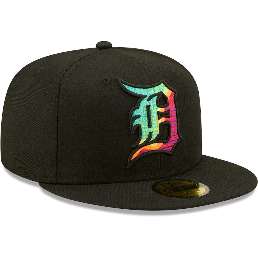 New Era Black Detroit Tigers Neon Fill 59FIFTY Fitted Hat