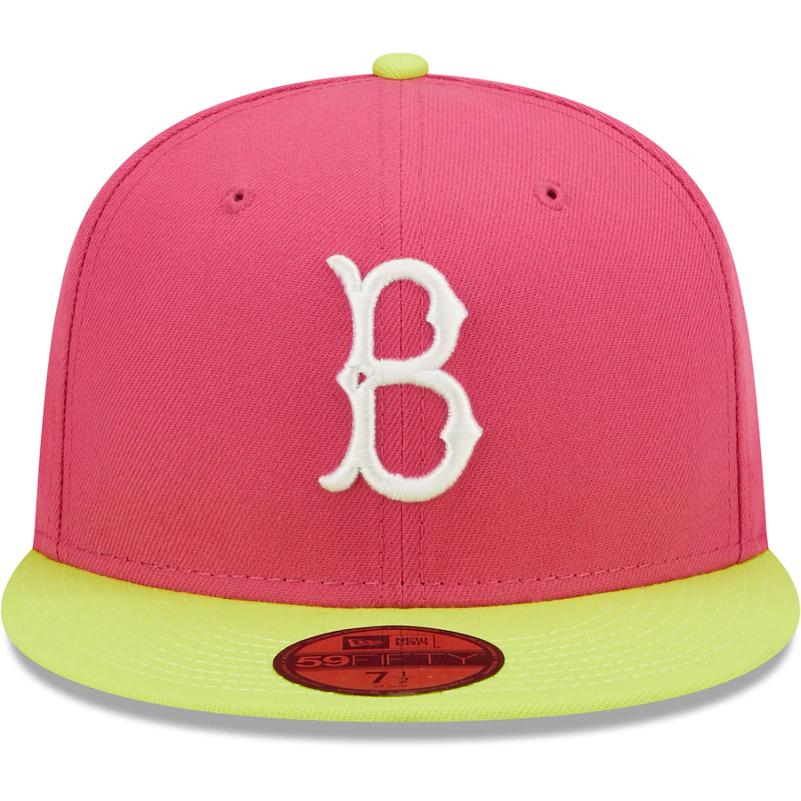 New Era Brooklyn Dodgers Pink 1955 World Series Champions Beetroot Cyber 59FIFTY Fitted Hat