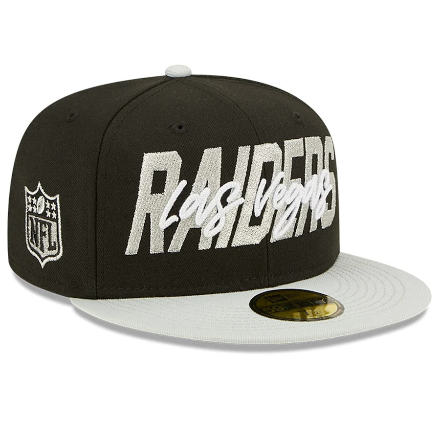 New Era Las Vegas Raiders Black/Gray 2022 NFL Draft On Stage 59FIFTY Fitted Hat