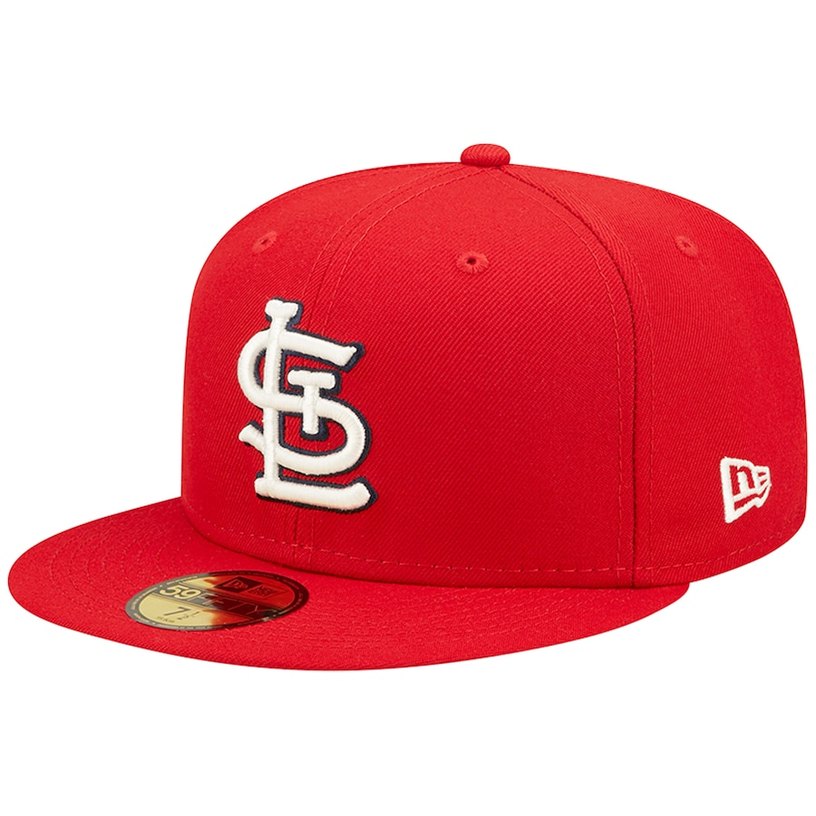 New Era St. Louis Cardinals Red Pop Sweatband Undervisor 2006 MLB World Series Cooperstown Collection 59FIFTY Fitted Hat