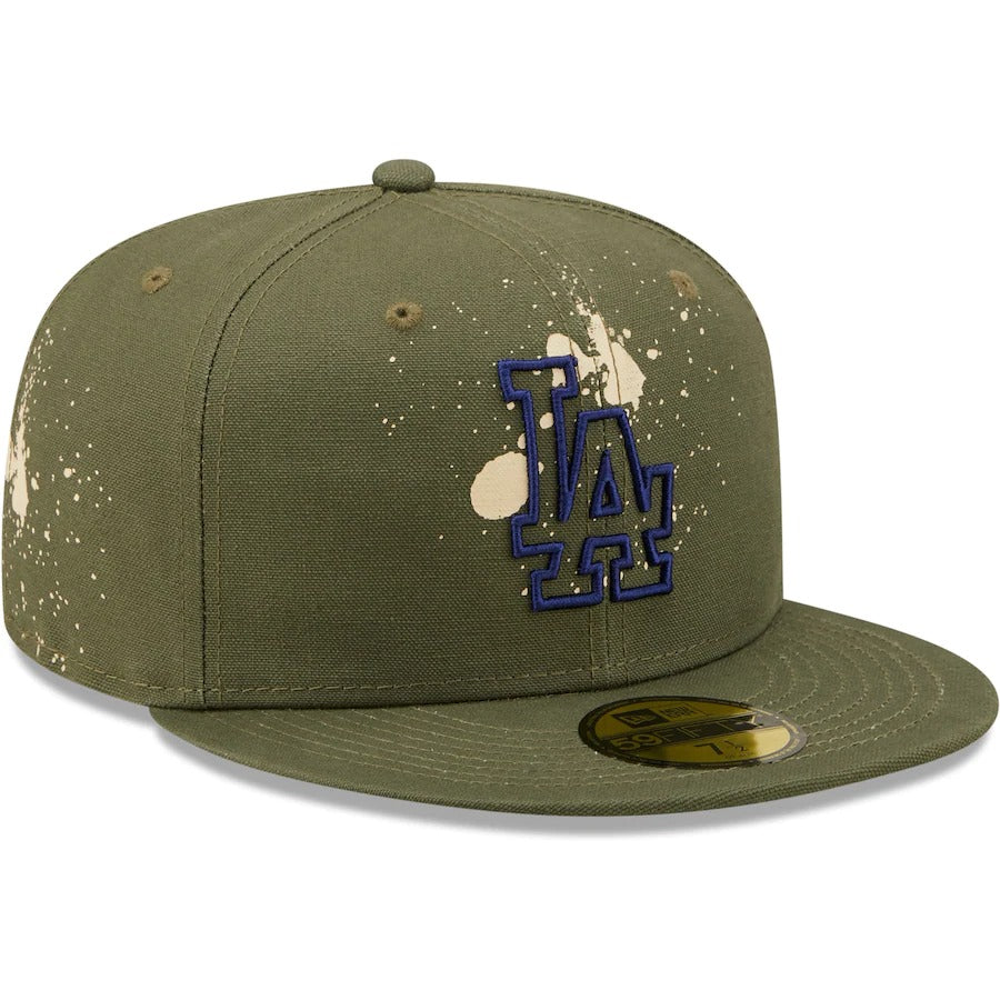 New Era Los Angeles Dodgers Olive Splatter 59FIFTY Fitted Hat