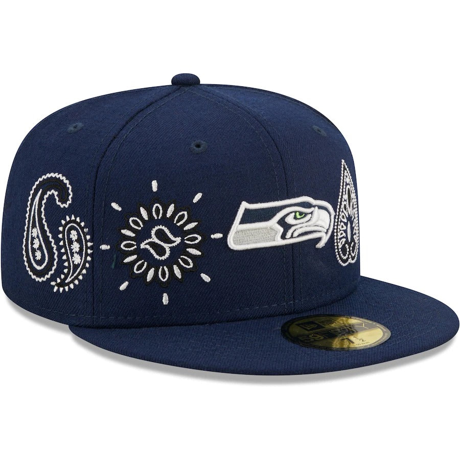 New Era Seattle Seahawks College Navy Bandana 59FIFTY Fitted Hat