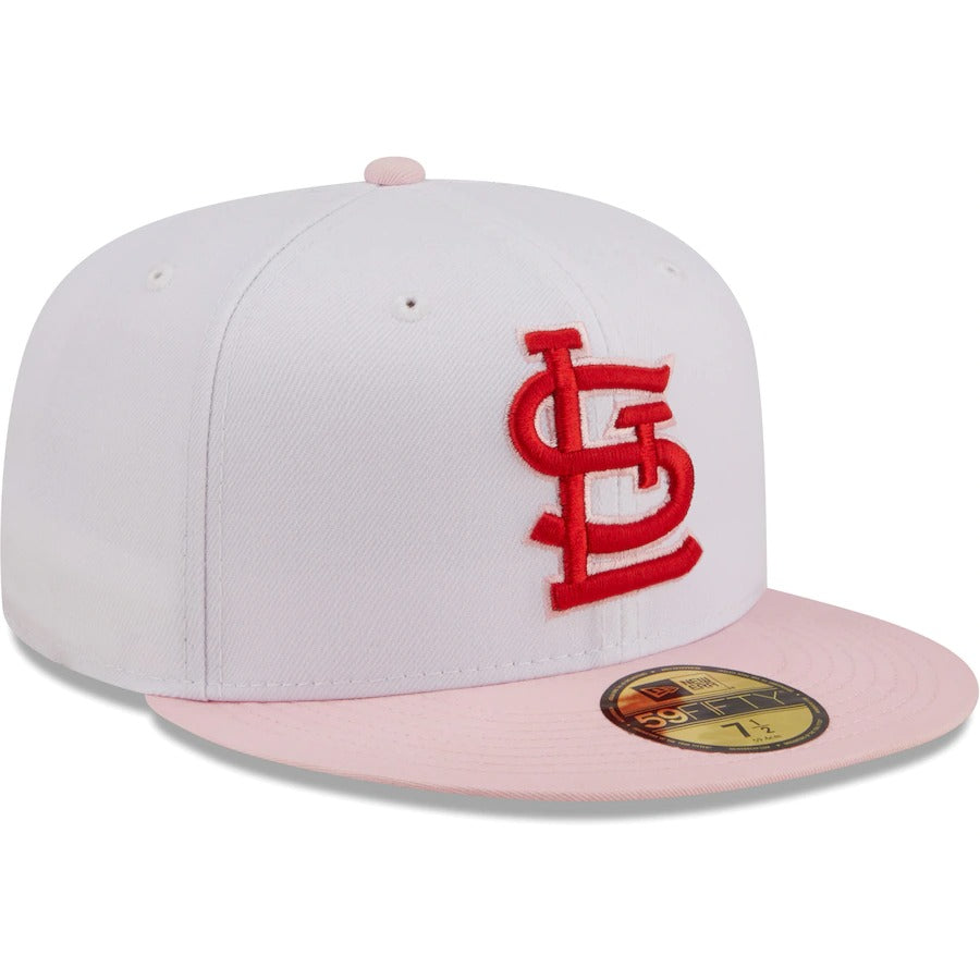 New Era St. Louis Cardinals White/Pink Scarlet Undervisor 59FIFTY Fitted Hat