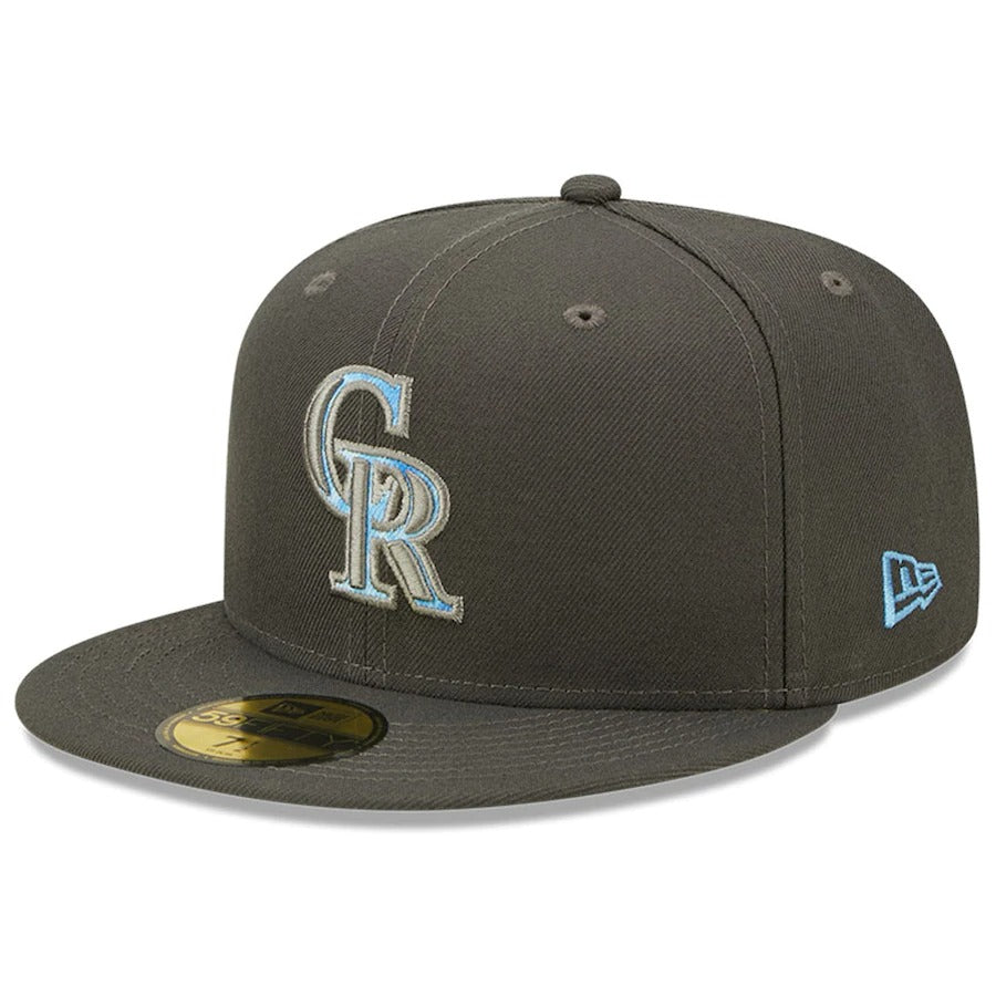 New Era Colorado Rockies Graphite 2022 Father's Day On-Field 59FIFTY Fitted Hat