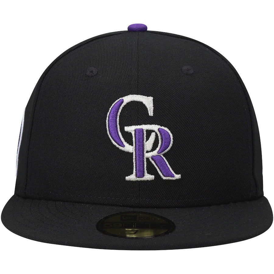 New Era Colorado Rockies Black 9/11 Memorial Side Patch 59FIFTY Fitted Hat