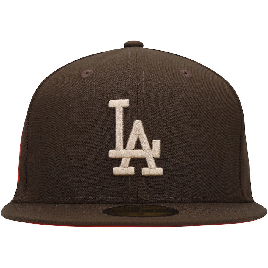 New Era Los Angeles Dodgers Brown 2020 World Series Team Scarlet Undervisor 59FIFTY Fitted Hat