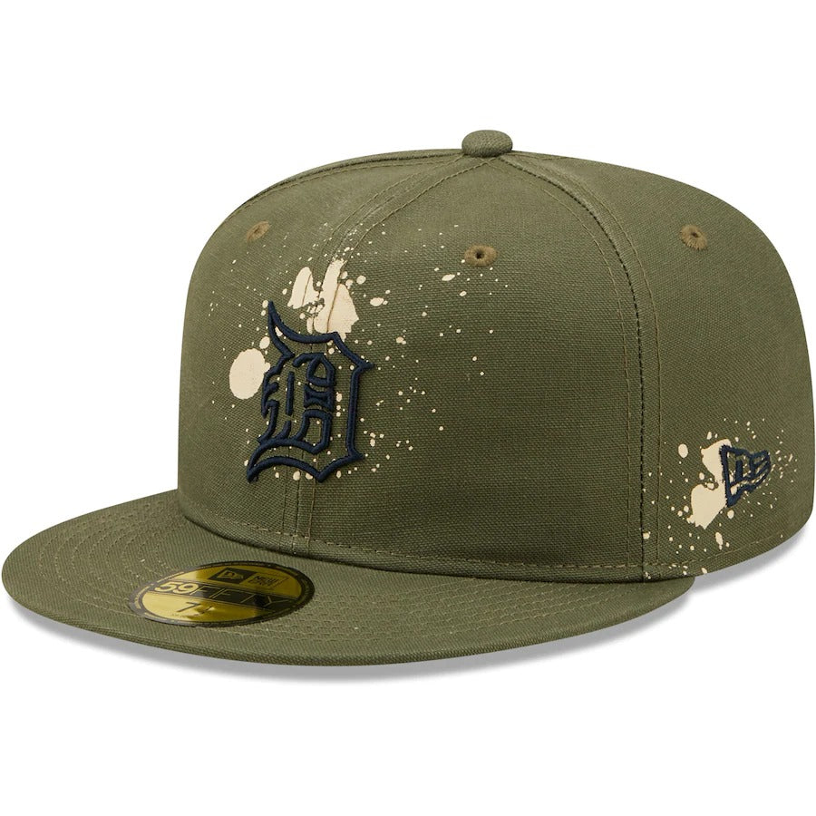 New Era Detroit Tigers Olive Splatter 59FIFTY Fitted Hat