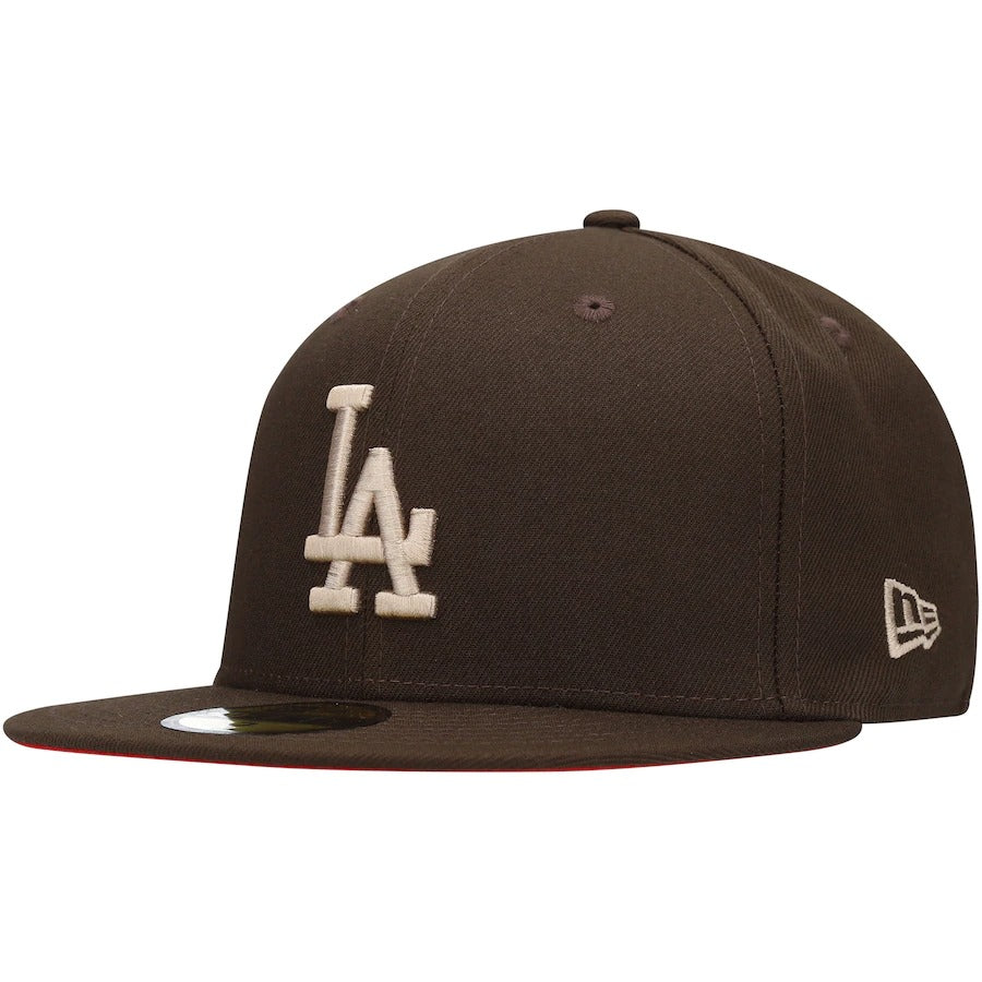 New Era Los Angeles Dodgers Brown 2020 World Series Team Scarlet Undervisor 59FIFTY Fitted Hat