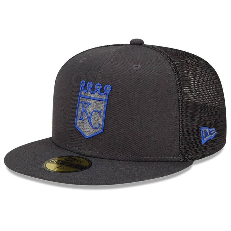 New Era Kansas City Royals Graphite 2022 Batting Practice 59FIFTY Fitted Hat