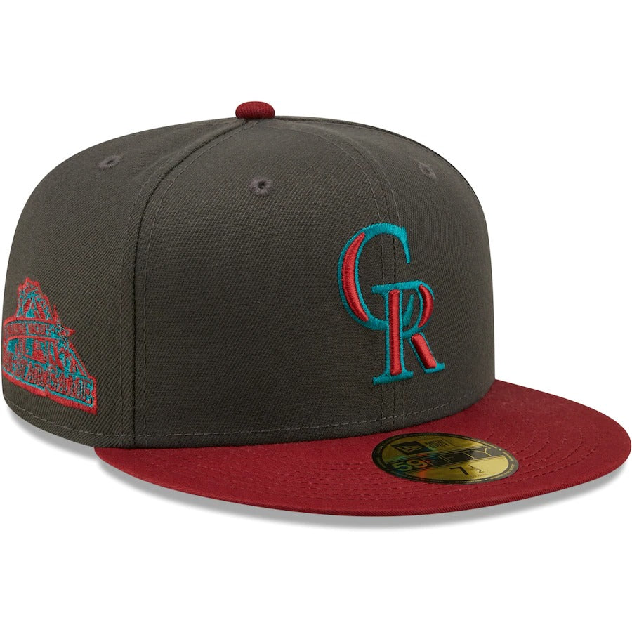 New Era Colorado Rockies Graphite/Cardinal 1998 MLB All-Star Game Titlewave 59FIFTY Fitted Hat