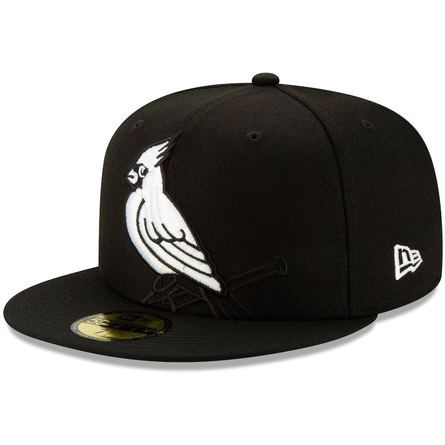 New Era Black St. Louis Cardinals Monochrome Logo Elements 59FIFTY Fitted Hat