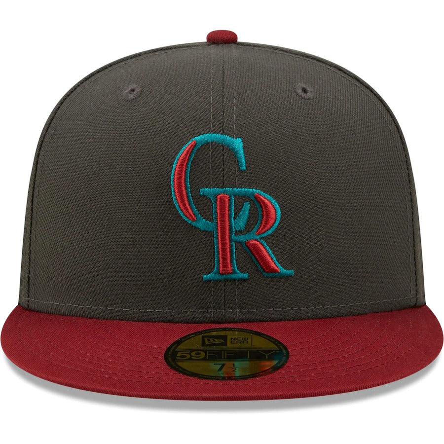 New Era Colorado Rockies Graphite/Cardinal 1998 MLB All-Star Game Titlewave 59FIFTY Fitted Hat