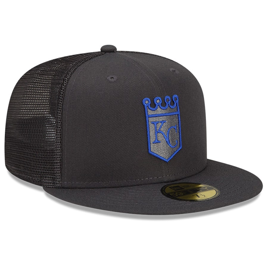 New Era Kansas City Royals Graphite 2022 Batting Practice 59FIFTY Fitted Hat