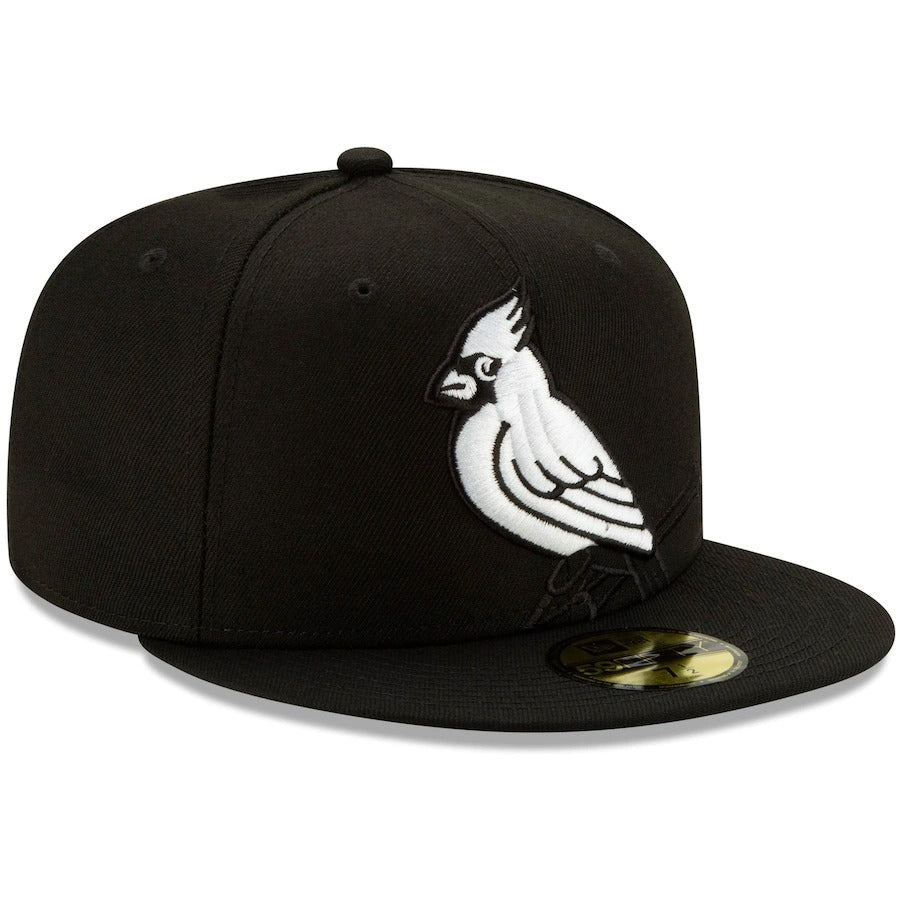 New Era Black St. Louis Cardinals Monochrome Logo Elements 59FIFTY Fitted Hat