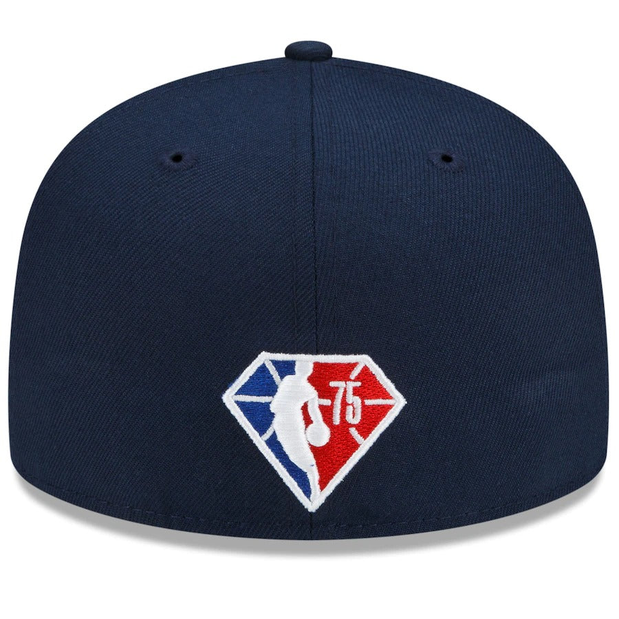 New Era 76ers City Edition Navy/Red Fitted Hat w/ Supreme x Nike Dunk High SB 'By Any Means'