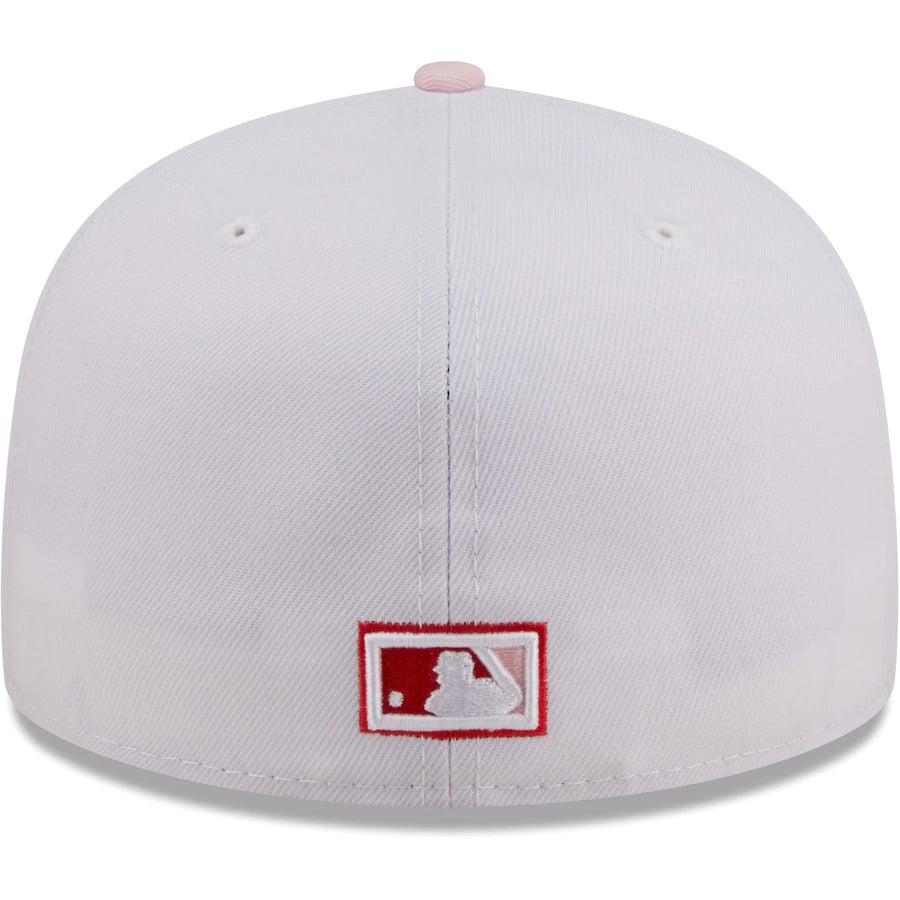 New Era California Angels White/Pink Cooperstown Collection Scarlet Undervisor 59FIFTY Fitted Hat