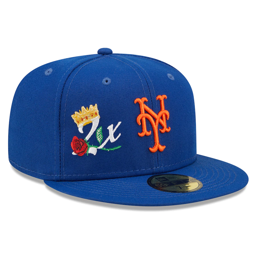 New Era New York Mets Royal 2x World Series Champions Crown 59FIFTY Fitted Hat