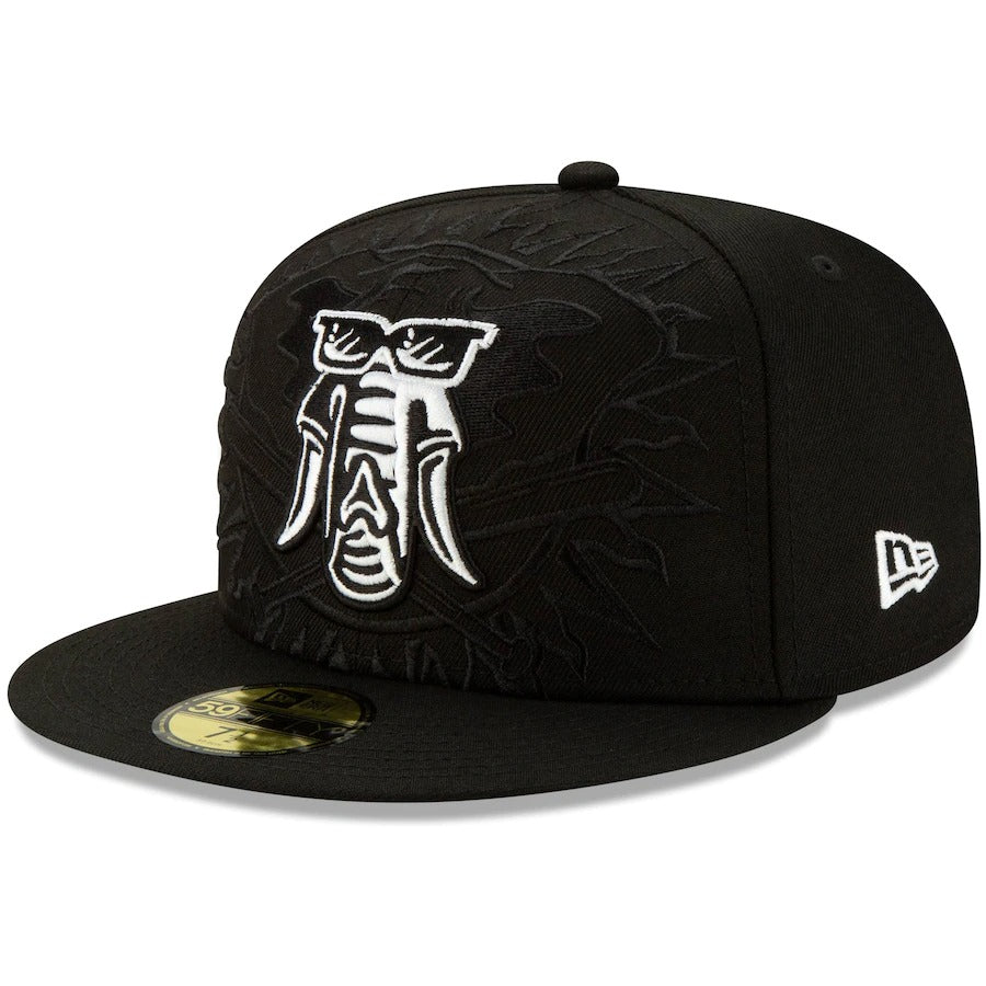 New Era Black Oakland Athletics Monochrome Logo Elements 59FIFTY Fitted Hat