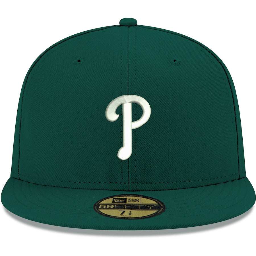 New Era Philadelphia Phillies Dark Green Logo 59FIFTY Fitted Hat