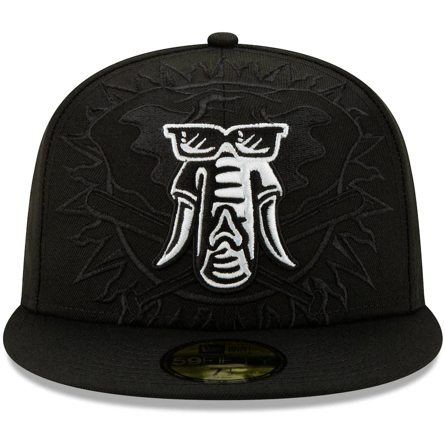 New Era Black Oakland Athletics Monochrome Logo Elements 59FIFTY Fitted Hat