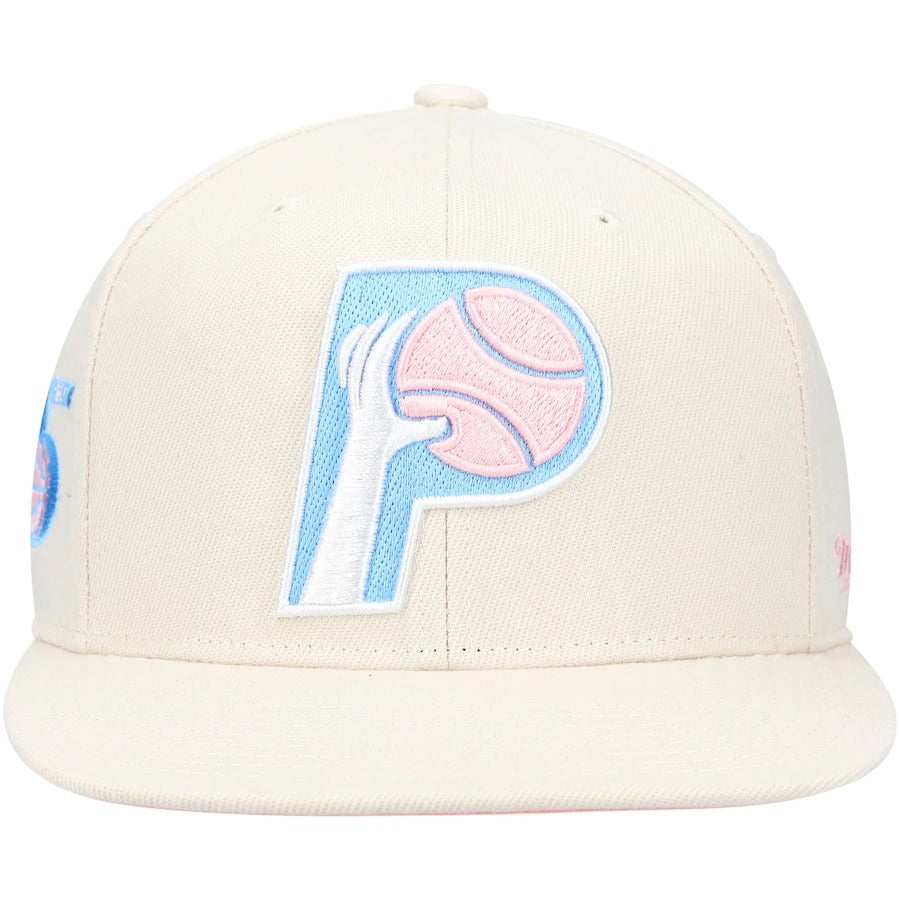 Mitchell & Ness x Lids Indiana Pacers Cream 25 Years Hardwood Classics Cake Pop Fitted Hat