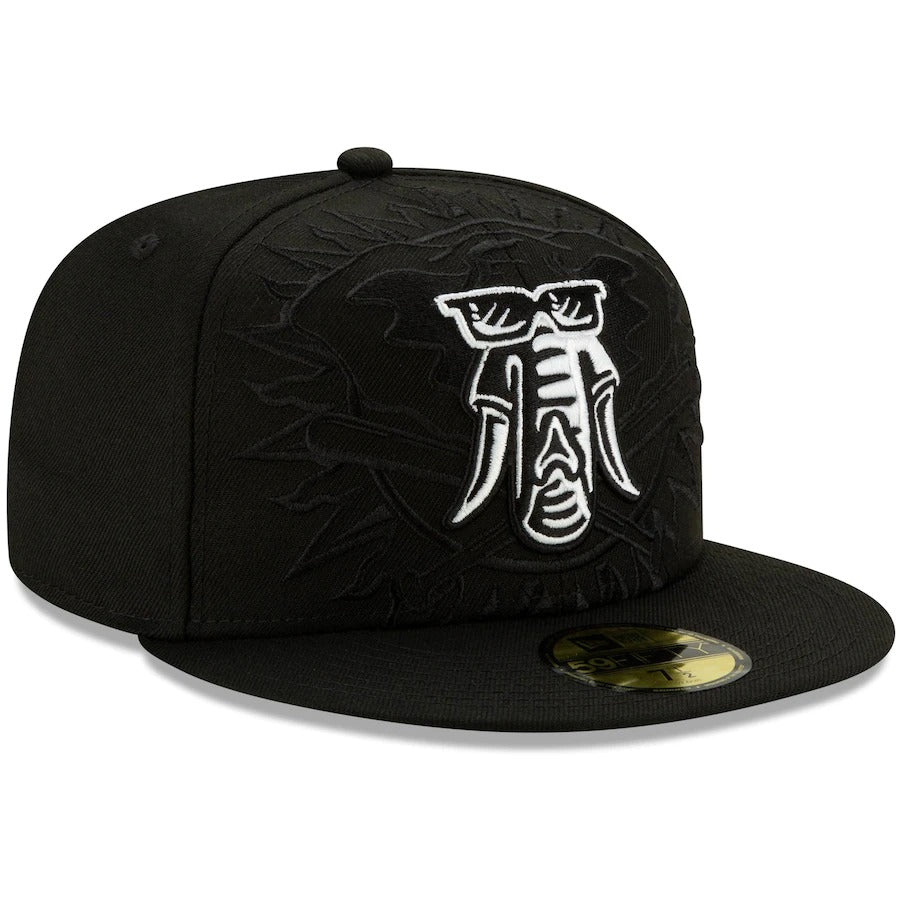 New Era Black Oakland Athletics Monochrome Logo Elements 59FIFTY Fitted Hat