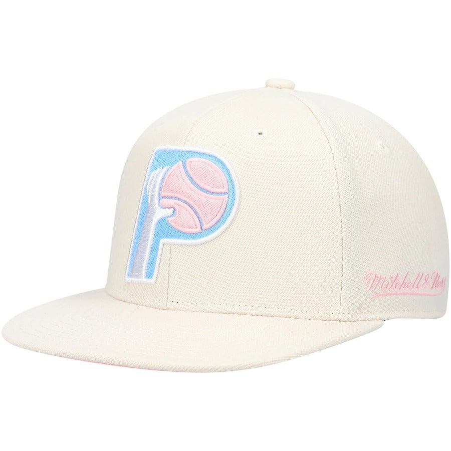 Mitchell & Ness x Lids Indiana Pacers Cream 25 Years Hardwood Classics Cake Pop Fitted Hat