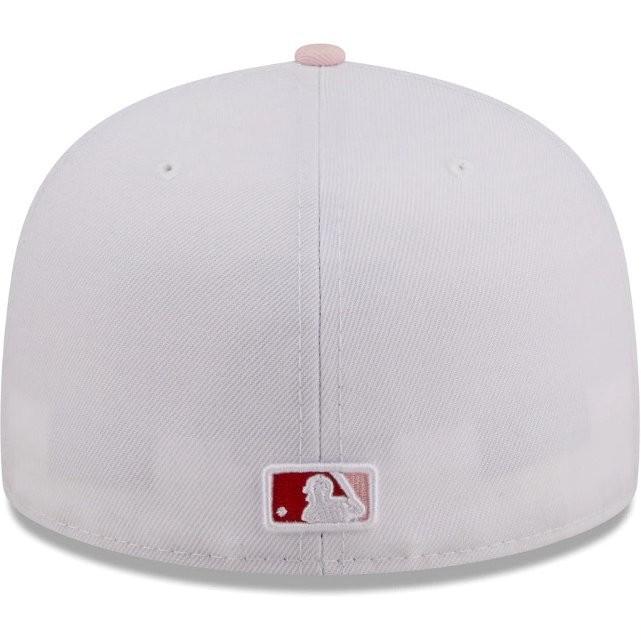 New Era New York Yankees White/Pink Scarlet Undervisor 59FIFTY Fitted Hat