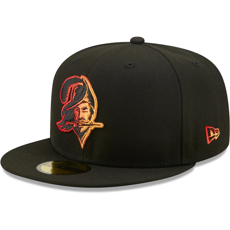 New Era Black Tampa Bay Buccaneers Color Dim Throwback 59FIFTY Fitted Hat