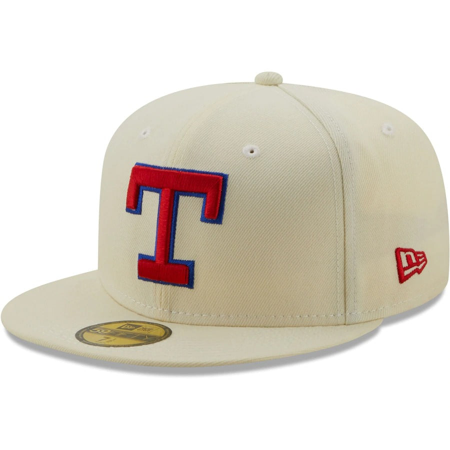 New Era Texas Rangers Cream Arlington Stadium 21st Anniversary Chrome Alternate Undervisor 59FIFTY Fitted Hat