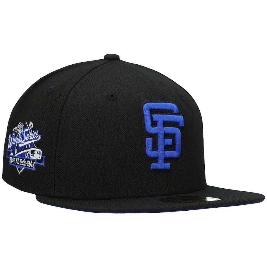 New Era San Francisco Giants Black World Series 1989 World Series Patch Royal Under Visor 59FIFTY Fitted Hat