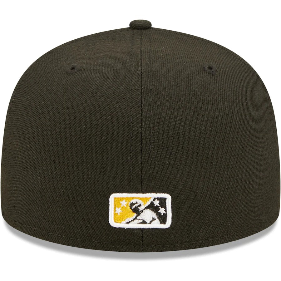 New Era Salt Lake Bees Black Authentic Collection Team Home 59FIFTY Fitted Hat