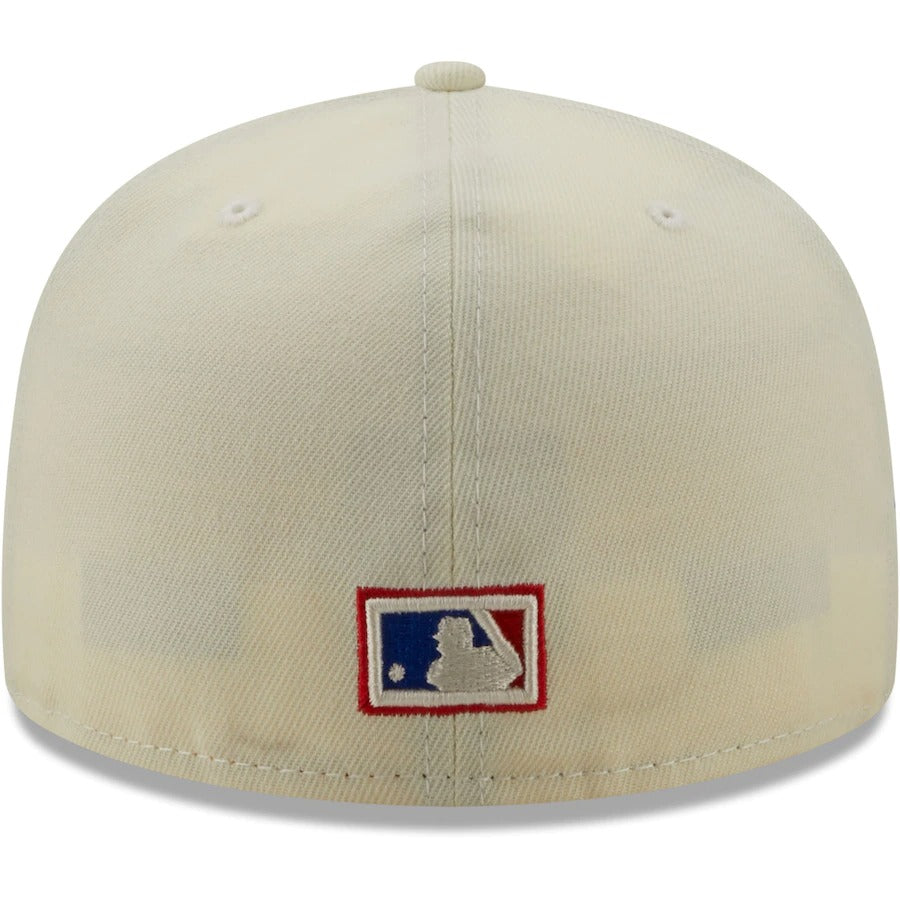 New Era Texas Rangers Cream Arlington Stadium 21st Anniversary Chrome Alternate Undervisor 59FIFTY Fitted Hat